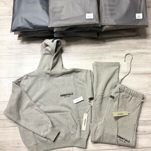 Essentials Heather Gray Hoodie and Joggers Set